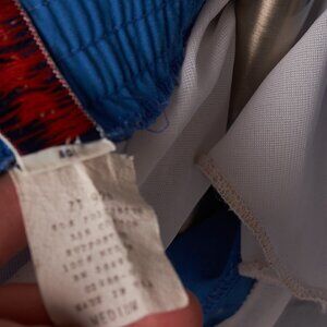 1970s Blue Retro Swim Trunks Shorts